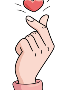 Finger Heart drawing tutorial - web story - complete