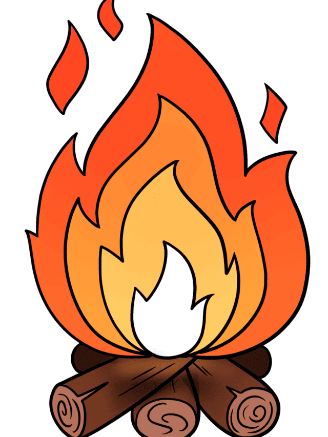 Fire drawing tutorial - web story - complete