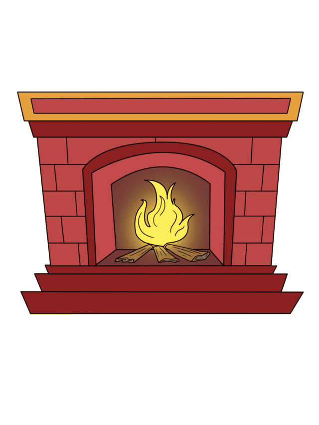 Fireplace drawing tutorial - web story - complete