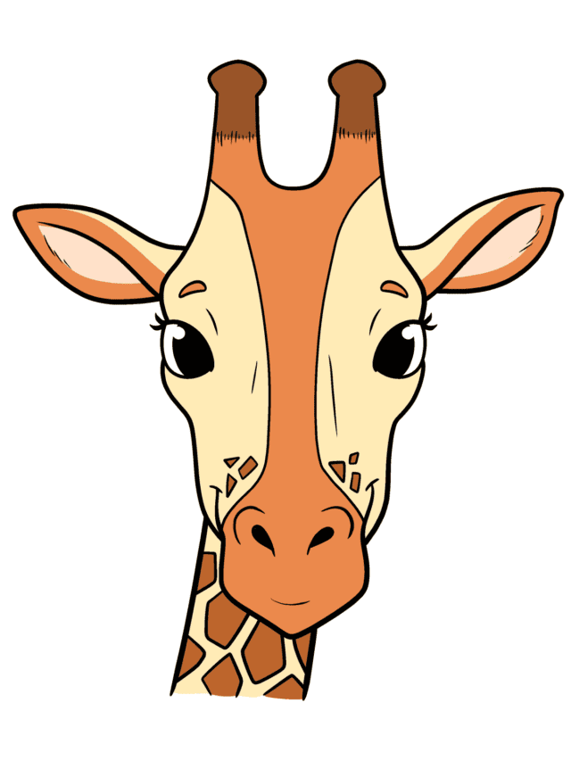 Giraffe Head and Face drawing tutorial - web story - complete