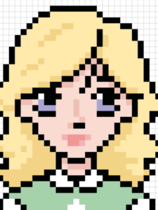 Girl Pixel Art drawing tutorial - web story - complete