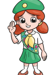 Girl Scout drawing tutorial - web story - complete