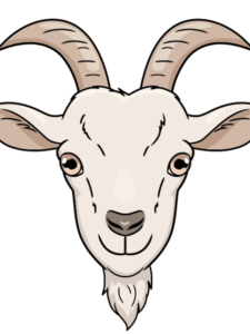 Goat Face drawing tutorial - web story - complete
