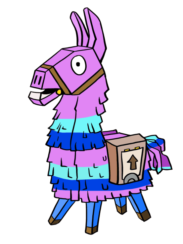Llama from Fortnite drawing tutorial - web story - complete