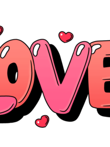 Love in Bubble Letters drawing tutorial - web story - complete