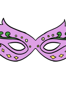 Mardi Gras Mask drawing tutorial - web story - complete