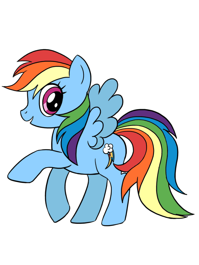 My Little Pony Rainbow Dash drawing tutorial - web story - complete