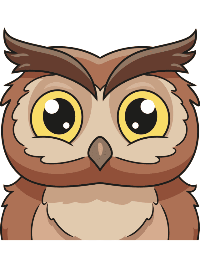 Owl Face drawing tutorial - web story - complete