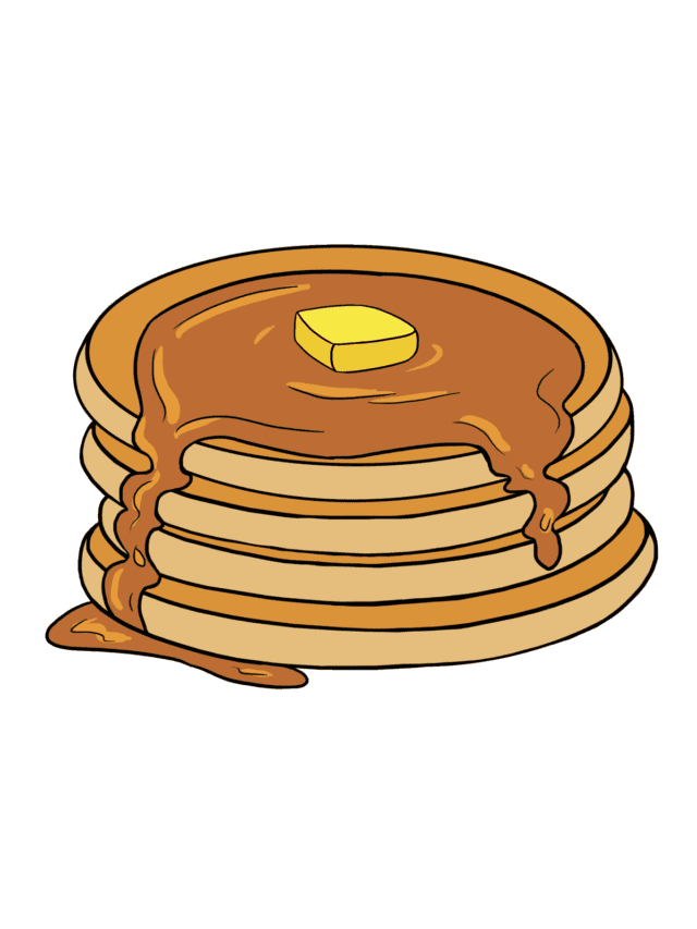 Pancakes drawing tutorial - web story - complete