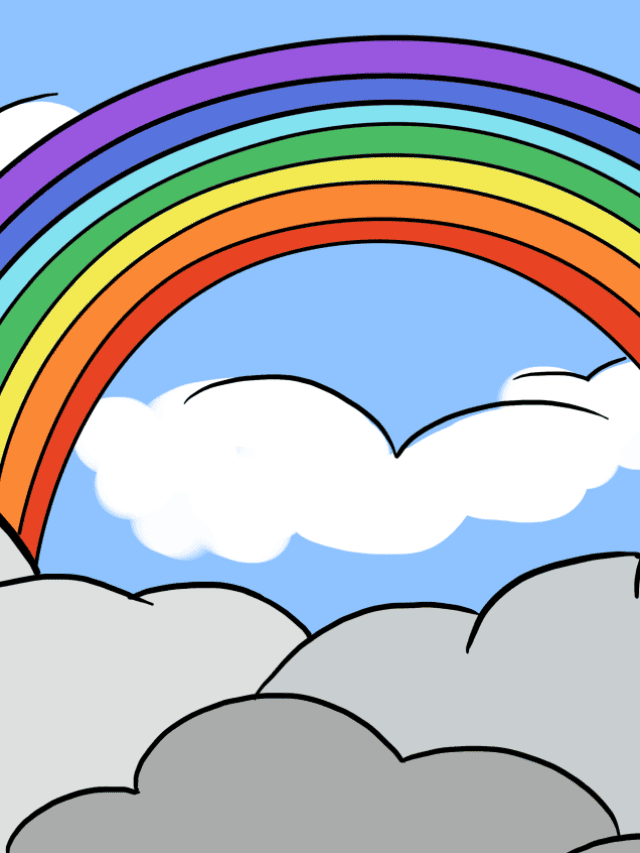 Rainbow drawing tutorial - web story - complete