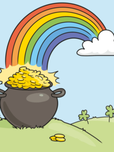 Rainbow with Pot of Gold drawing tutorial - web story - complete