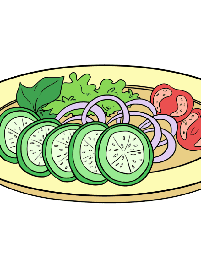 Salad drawing tutorial - web story - complete