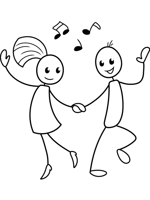 Stick Figures Dancing drawing tutorial - web story - complete