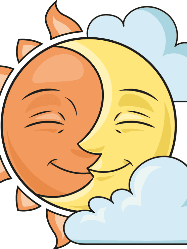 Sun and Moon drawing tutorial - web story - complete