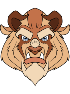 The Beast from Beauty and the Beast drawing tutorial - web story - complete