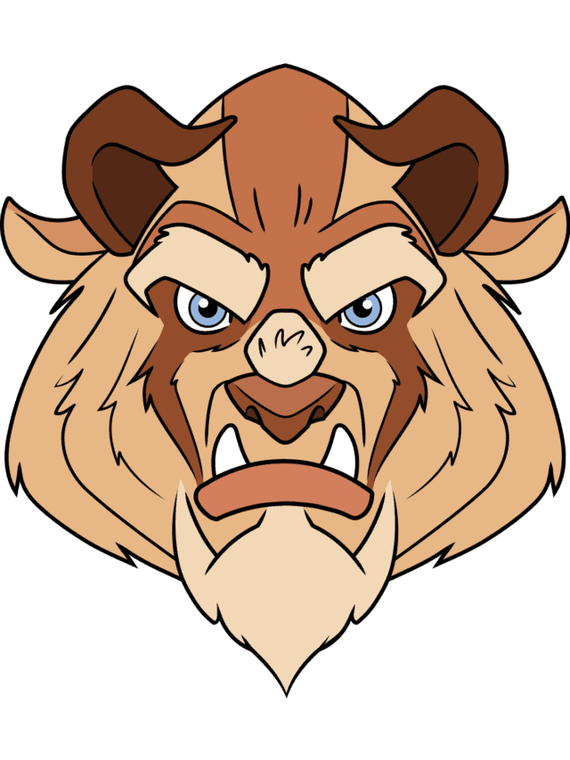The Beast from Beauty and the Beast drawing tutorial - web story - complete