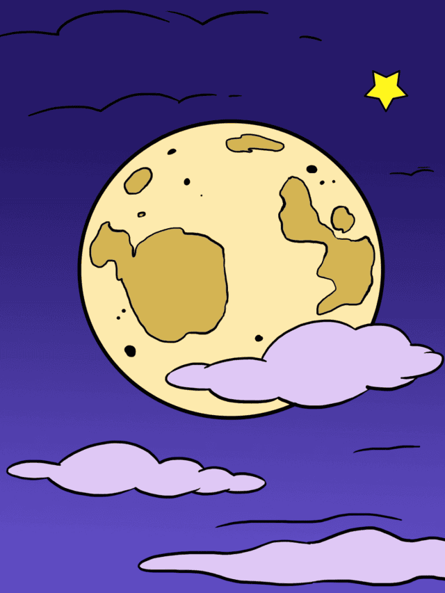 The Moon drawing tutorial - web story - complete
