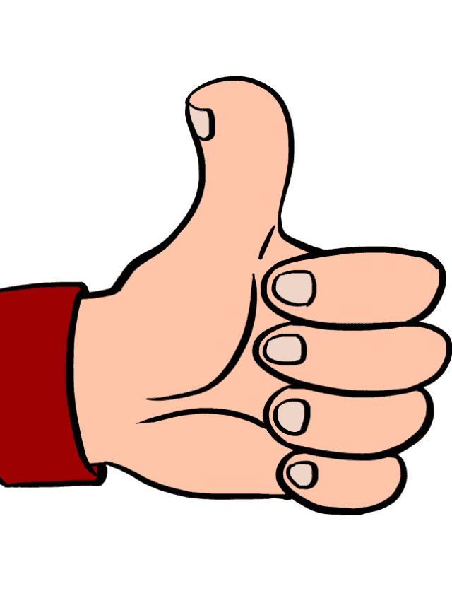 Thumbs Up Sign drawing tutorial - web story - complete