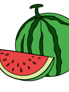 Watermelon Slice drawing tutorial - web story - complete