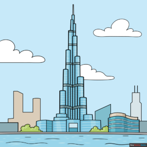 How to Draw Burj Khalifa Featured Image