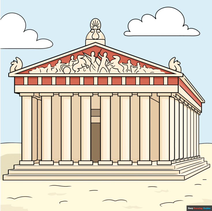 How to Draw the Parthenon Temple Featured Image