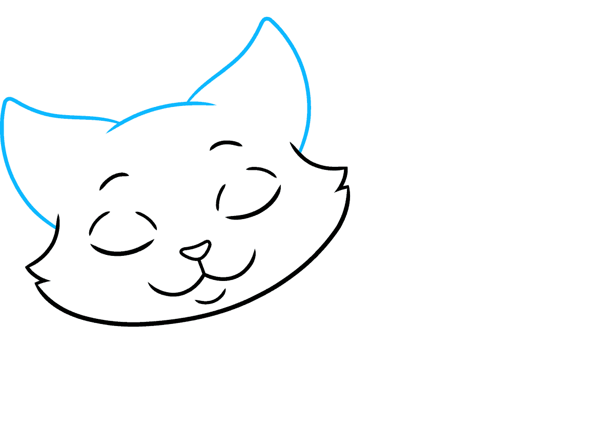 How To Draw A Cat Sleeping Step By Step