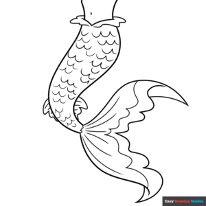 Mermaid Tail Coloring Page | Easy Drawing Guides