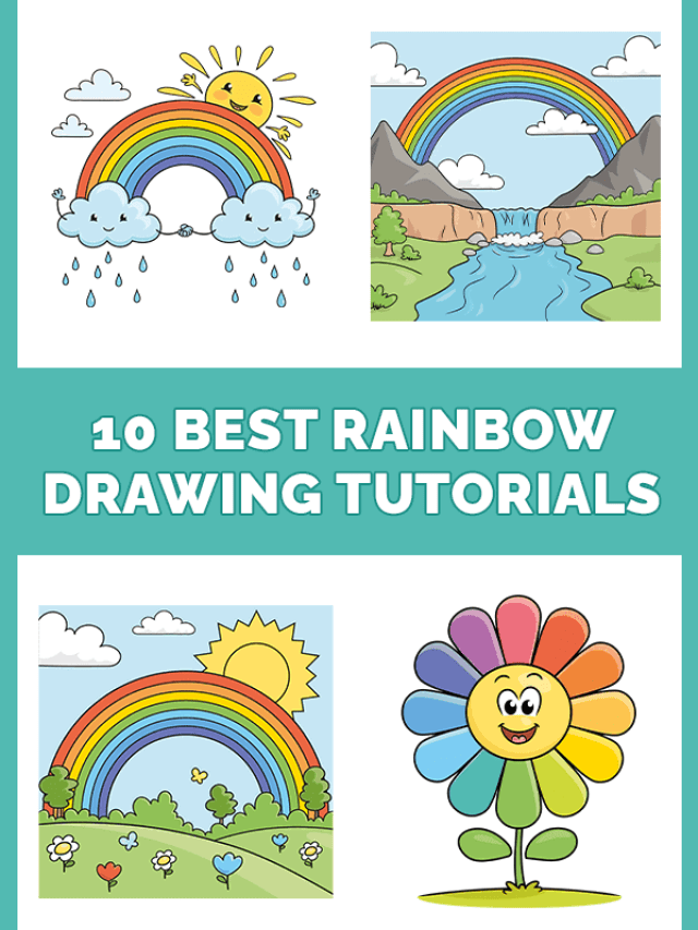 10 Best Rainbow Drawing Tutorials Pinterest Image