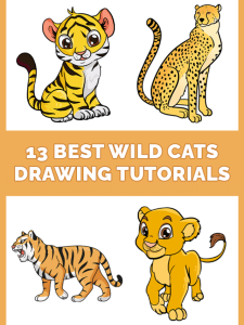 13 Best Wild Cats Drawing Tutorials Pinterest Image