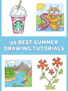 50 Best Summer Drawing Tutorials Pinterest Image