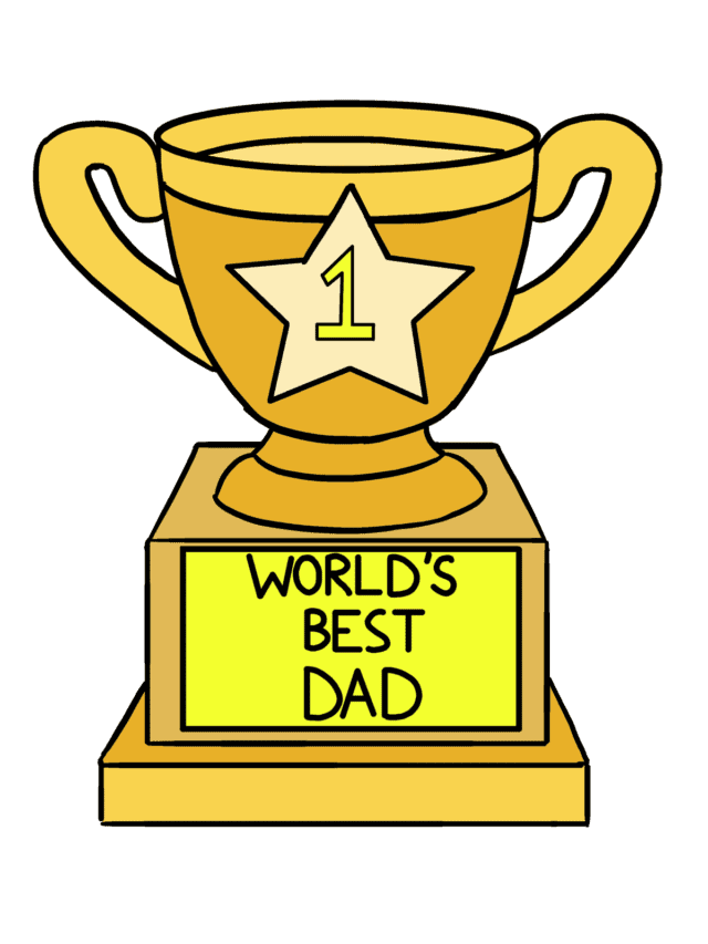 Dad's Trophy drawing tutorial - web story - complete