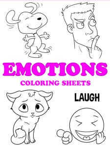 Free printable emotions coloring pages - pinterest image