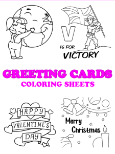 Free printable greeting cards coloring pages - pinterest image