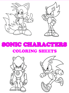Free printable sonic characters coloring pages - pinterest image