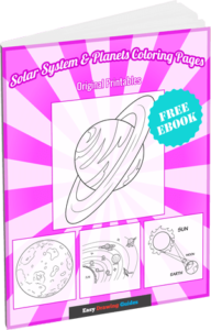 Easy Solar System and Planets Coloring Pages for Kids - Free eBook 3D cover image