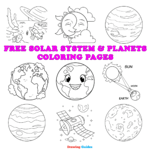 Free Solar System and Planets Printable Coloring Pages for Kids - featured image