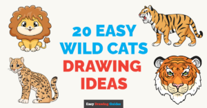 20 Easy Wild Cats Drawing Tutorials for Kids Featured Image