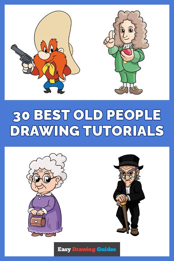30 Best of Old People Drawing Tutorials Pinterest Image
