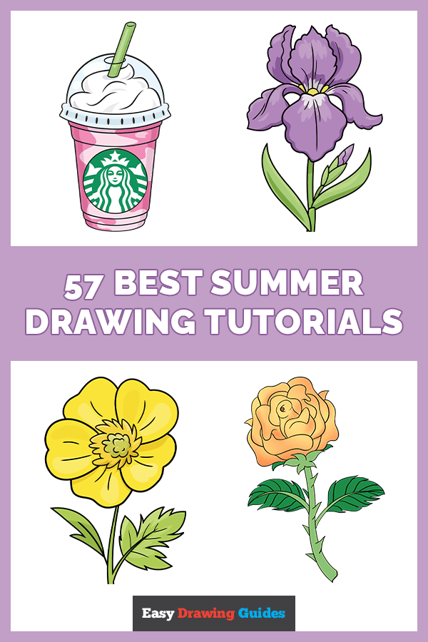 57 Best Summer Drawing Tutorials Pinterest Image