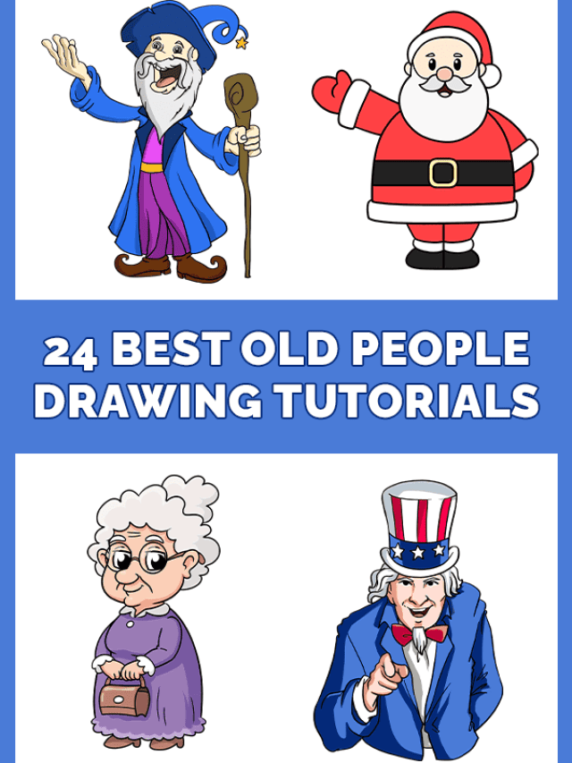 24 Best of Old People Drawing Tutorials Pinterest Image