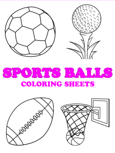 Free printable sports balls coloring pages - pinterest image