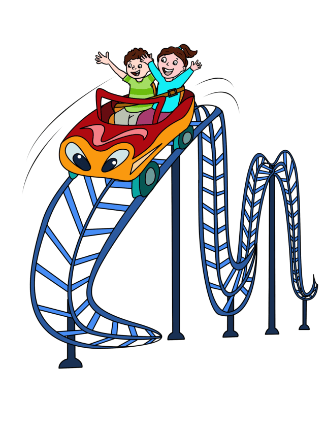 Roller Coaster drawing tutorial - web story - complete