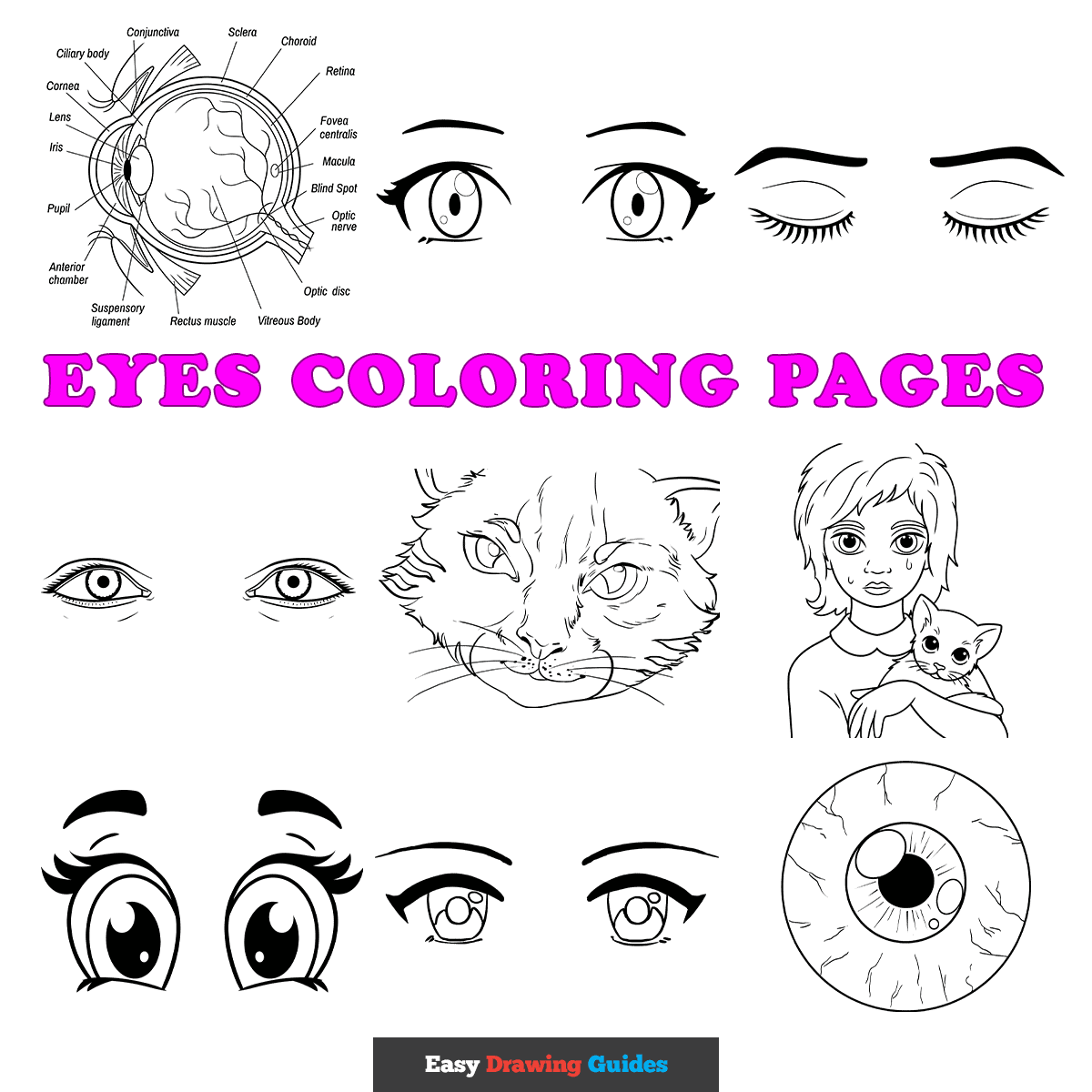 Free Eyes Coloring Pages for Kids - featured image