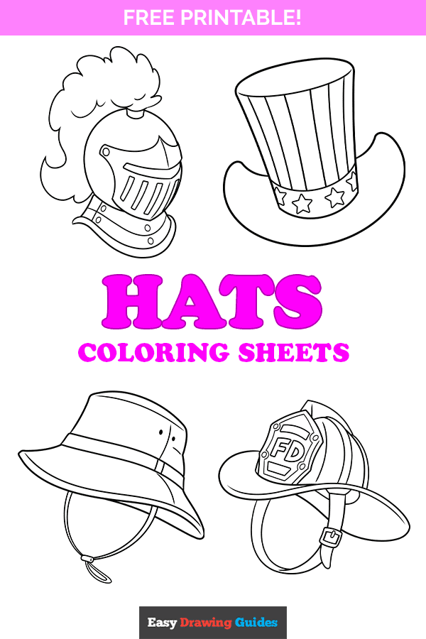 Free Hats Coloring Pages Pinterest Image