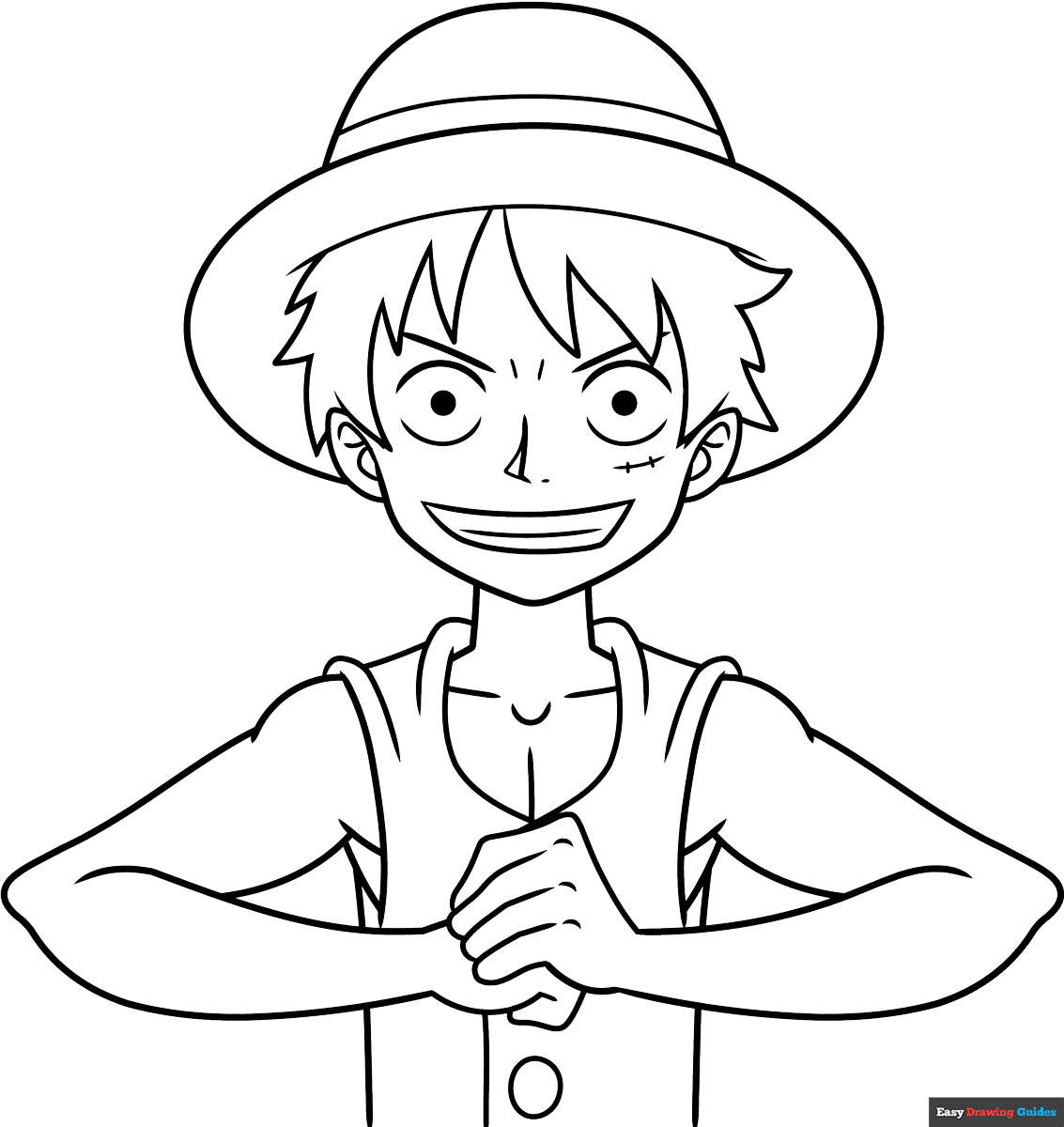 Monkey D Luffy Drawing With Colours