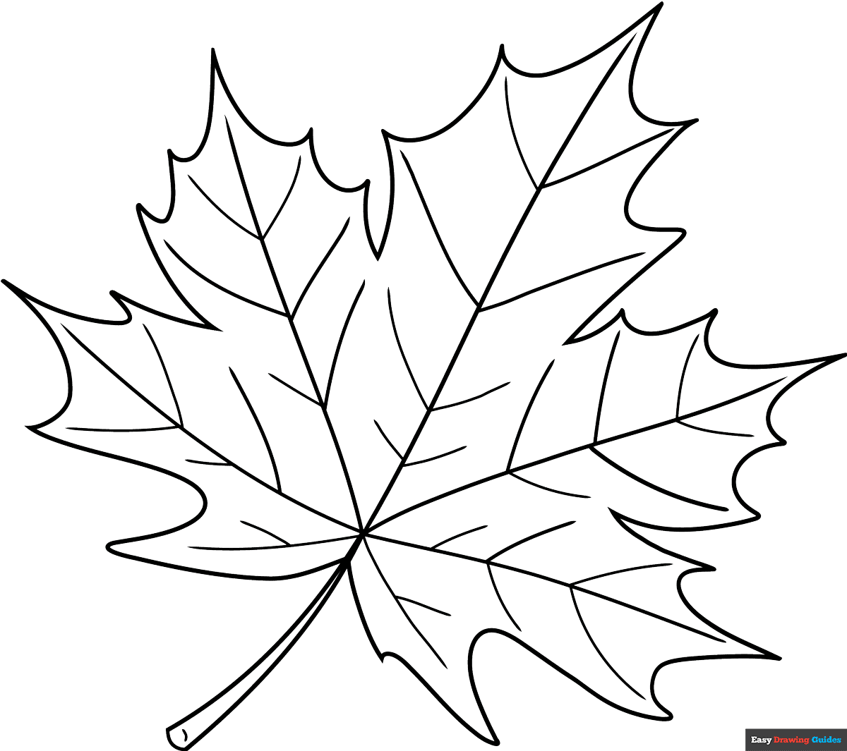 Maple Leaf Coloring Page Easy Drawing Guides Maple Leaf Coloring Page Easy Drawing Guides