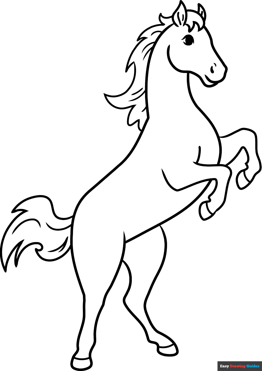 Horse Rearing Up Coloring Page Horse Rearing Up Coloring Page