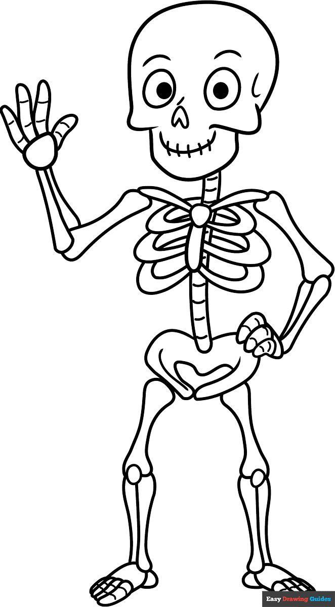 Free printable Cartoon Skeleton coloring image