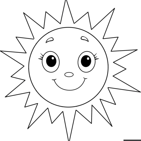 Free printable Sun coloring page