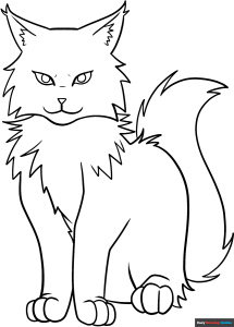 Free printable Anime Cat coloring image